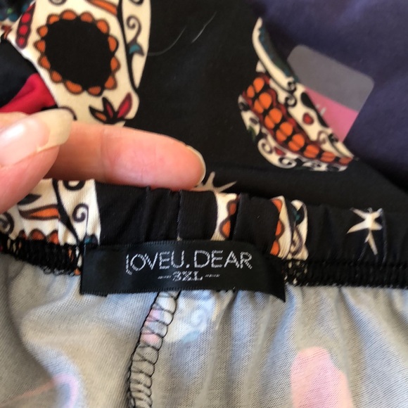 Loveu Dear sugar skull capri leggings 3XL - Picture 4 of 6